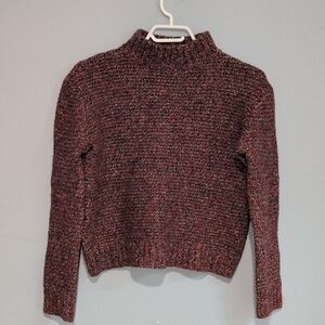 Roots Croped Wool Knitted Sweater - Black and Red